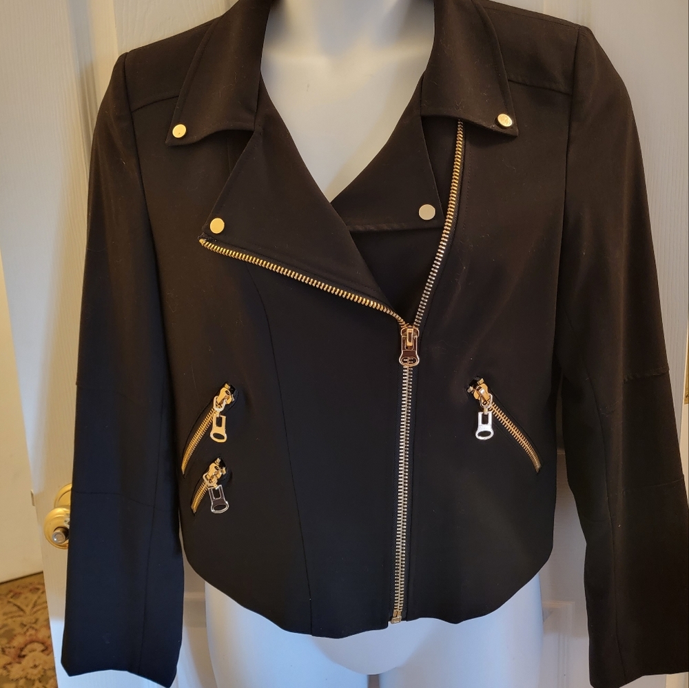 Calvin Klein Black Moto Jacket size 12
